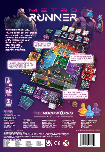 Thunderworks Games - Metrorunner | Strategy Board Game | Sci-fi Rondel Eurogame with Hacking Tile Puzzle | Worker Movement & Resource Collection | Family Game for 1-5 Players Ages 14+ 30-90 Minutes 9