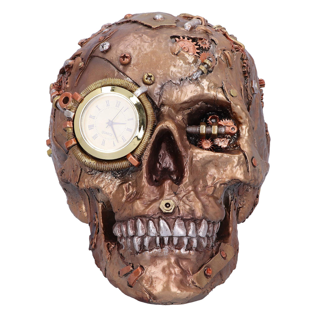 Bronze Scrapped Skull Steampunk Scrap Skeleton Figurine 19cm