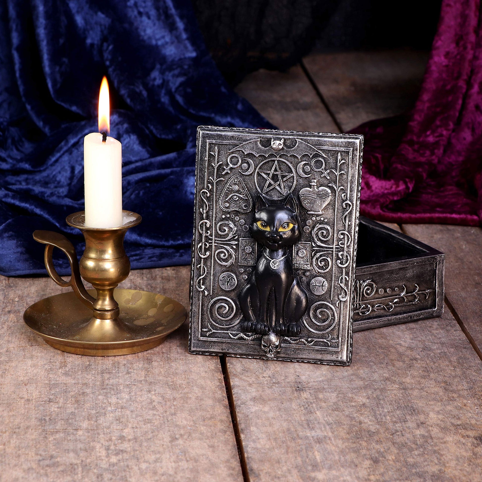 Familiar Spell Black Cat Sigil Trinket Box 13.7cm 9