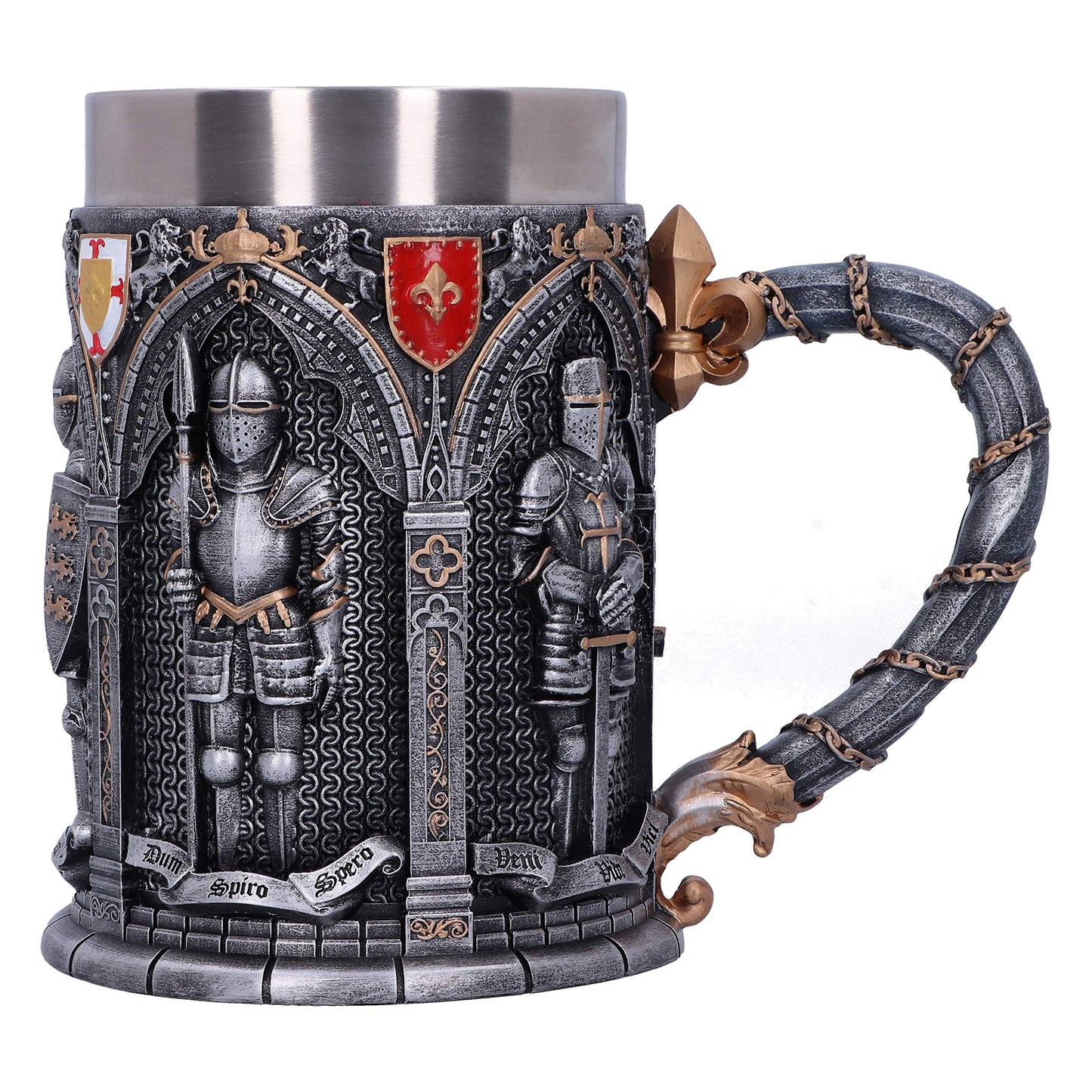 The Vow English Armoured Knight Latin Oath Tankard 15.3cm 1
