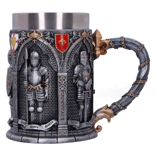 The Vow English Armoured Knight Latin Oath Tankard 15.3cm 1