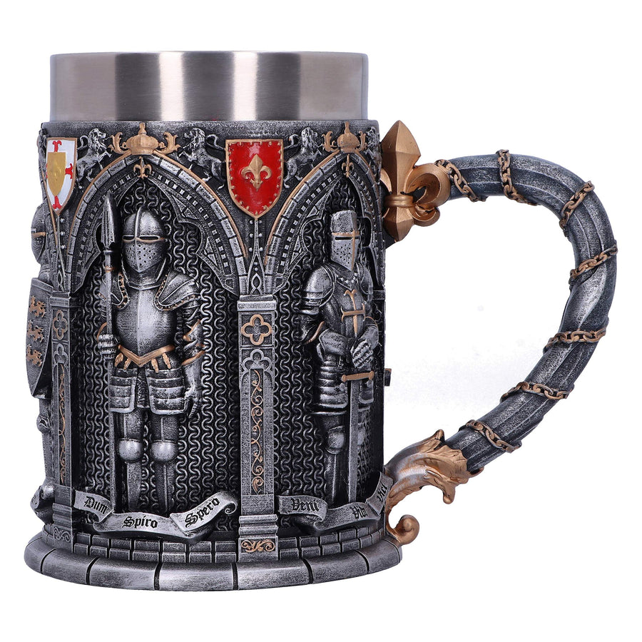 The Vow English Armoured Knight Latin Oath Tankard 15.3cm 1