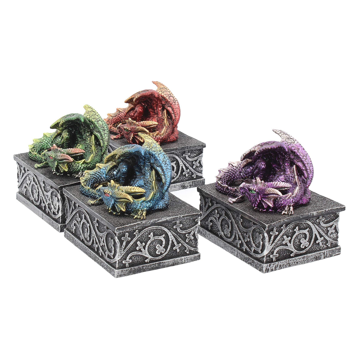 Dragons Safehold Box Set of 4 Trinket Boxes 8.4cm 8