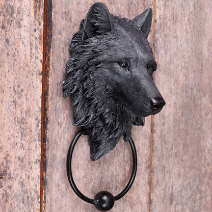 Dark Guardian Wolf Black Canine Door Knocker 22cm 4