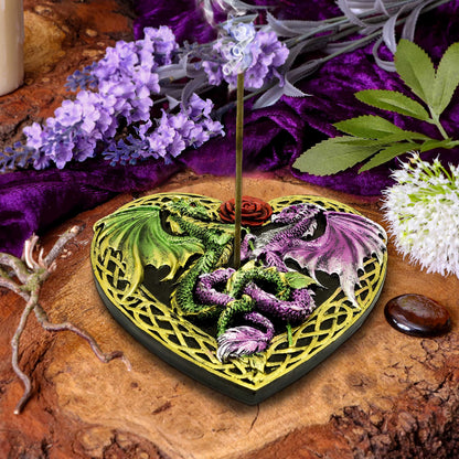 Dragon Love Heart Incense Burner 14cm 8