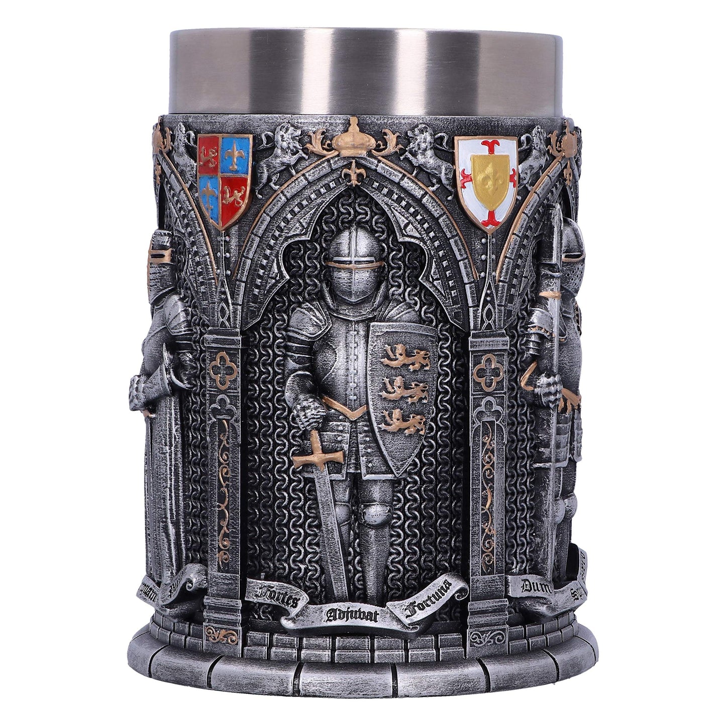 The Vow English Armoured Knight Latin Oath Tankard 15.3cm 4