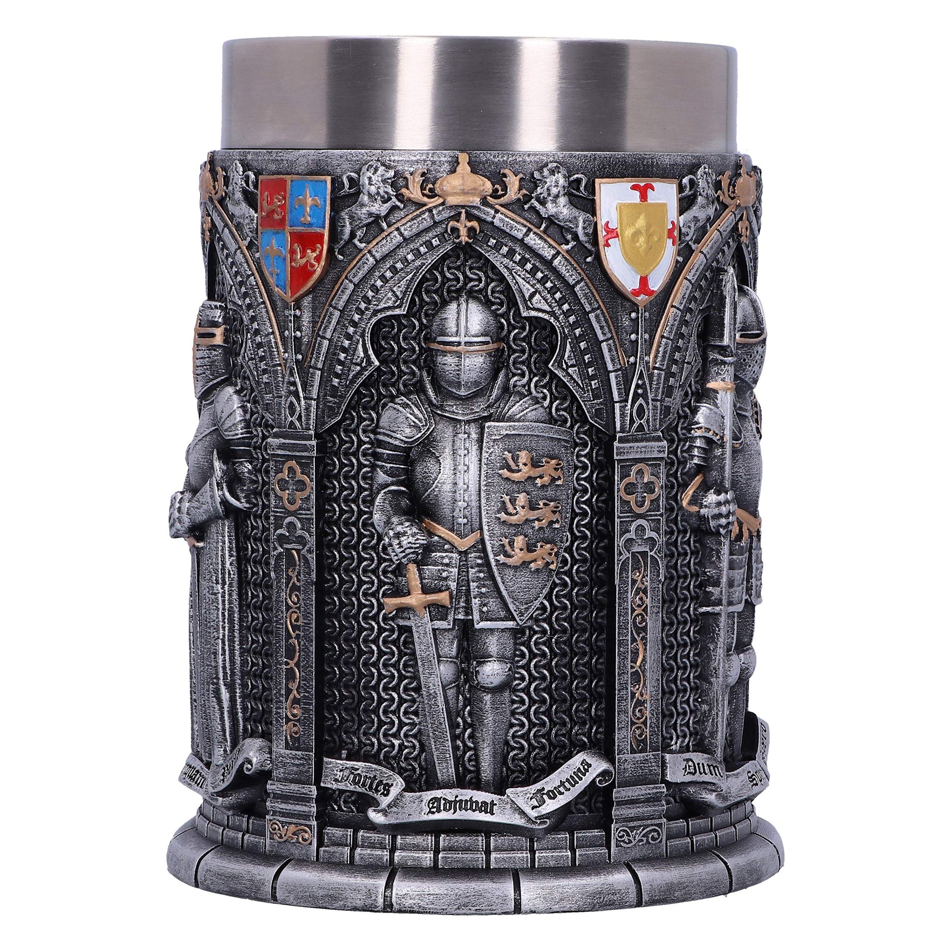 The Vow English Armoured Knight Latin Oath Tankard 15.3cm 4
