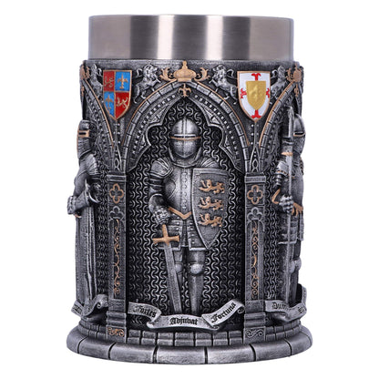 The Vow English Armoured Knight Latin Oath Tankard 15.3cm 4