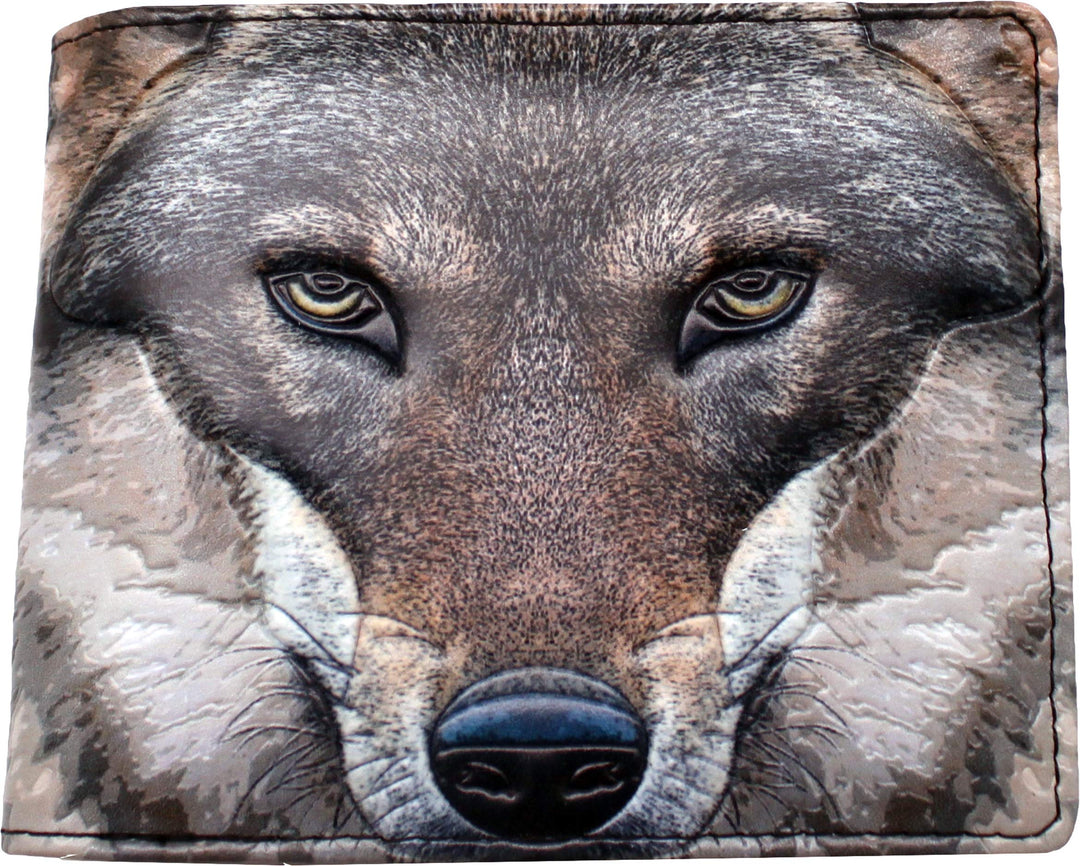 Portrait of a Wolf Embossed Wallet 11cm