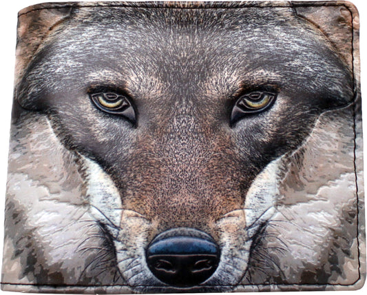 Portrait of a Wolf Embossed Wallet 11cm 2