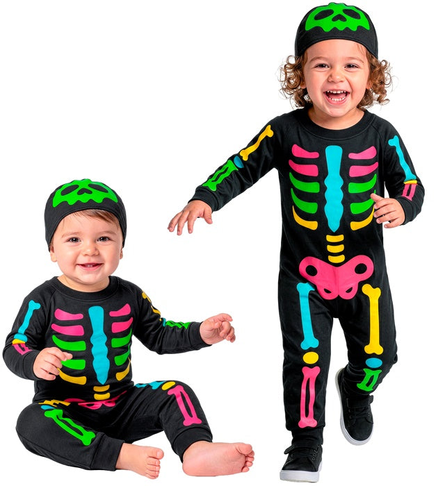 Colored Skeleton  Jumpsuit, Headpiece 