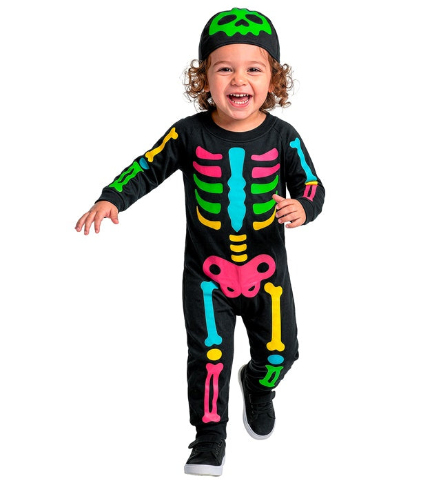 Colored Skeleton  Jumpsuit, Headpiece 