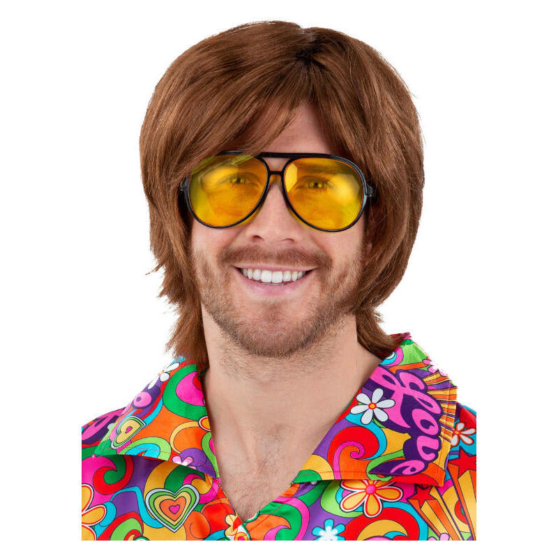 70s Aviator Specs Yellow Lens Disco Glasses 1