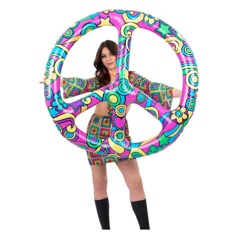 Giant Inflatable Peace Sign Pink 110cm Pool FLoat 1