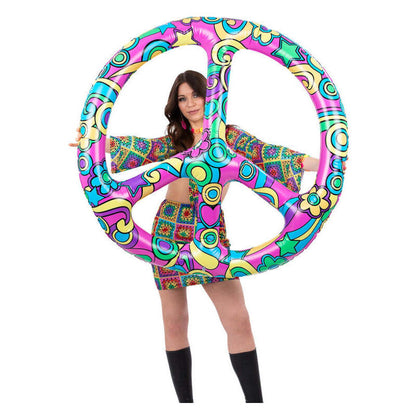 Giant Inflatable Peace Sign Pink 110cm Pool FLoat 1