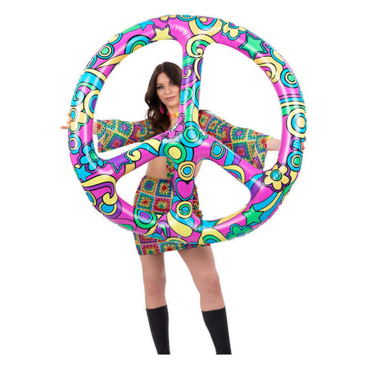 Giant Inflatable Peace Sign Pink 110cm Pool FLoat 1