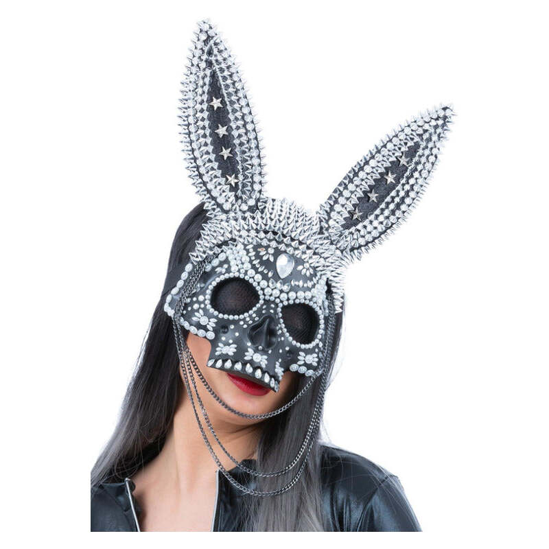 Fever Jewelled Skeleton Bunny Mask 1