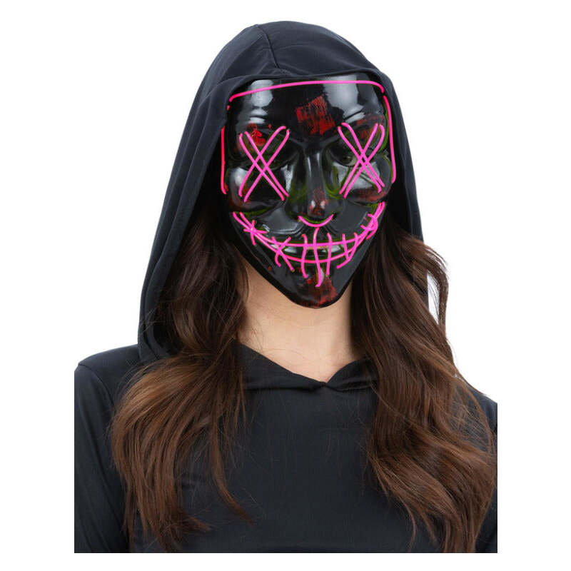 Pink Light Up LED Stitch Mask The Purge 1