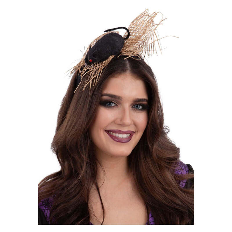 Rat Burlap Headband Halloween Witch Hat 1