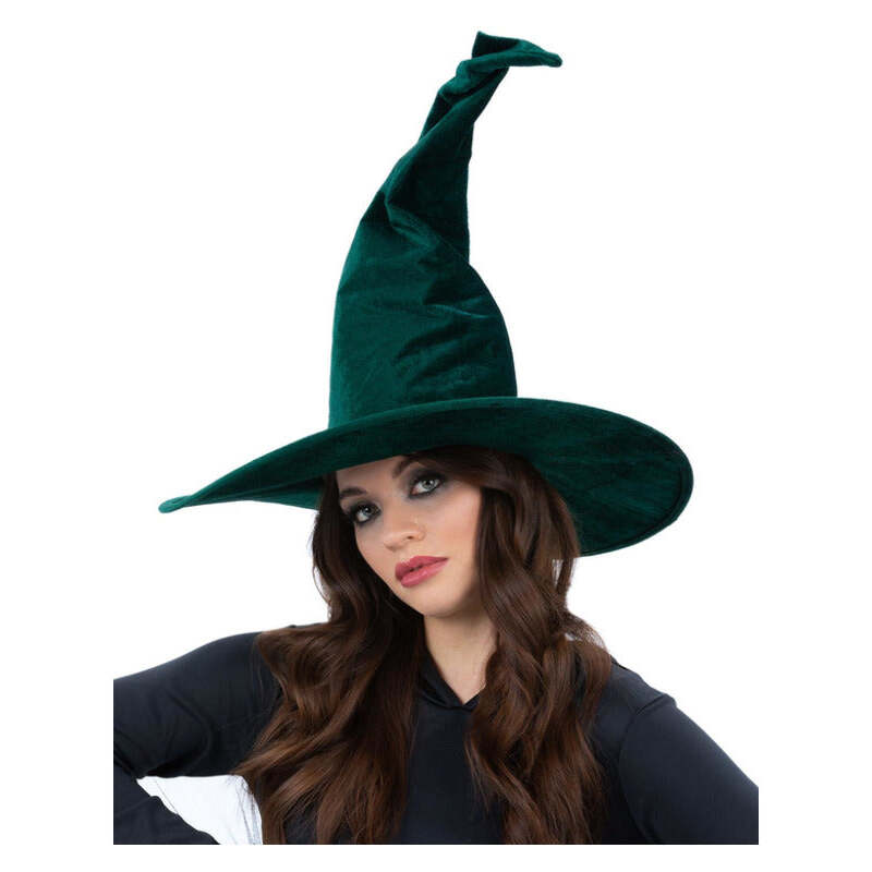Emerald Green Velour Witch Hat 1