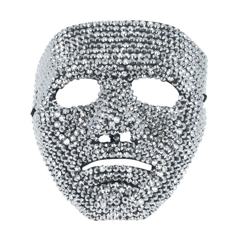 Silver Jewelled Robot Mask Adult Masquerade 1