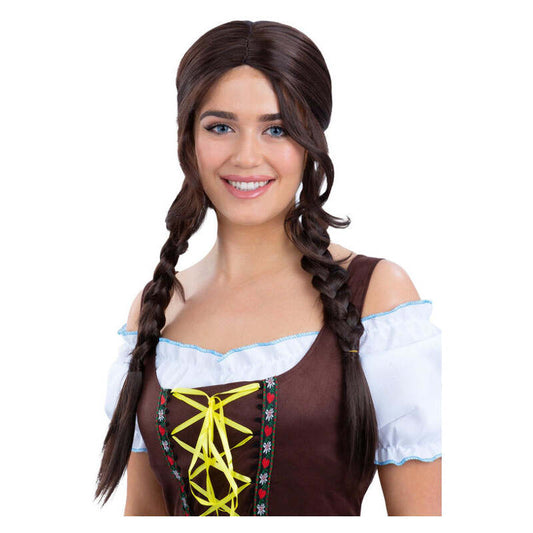 Bavarian Maid Braided Wig Brown Oktoberfest Pigtails 1