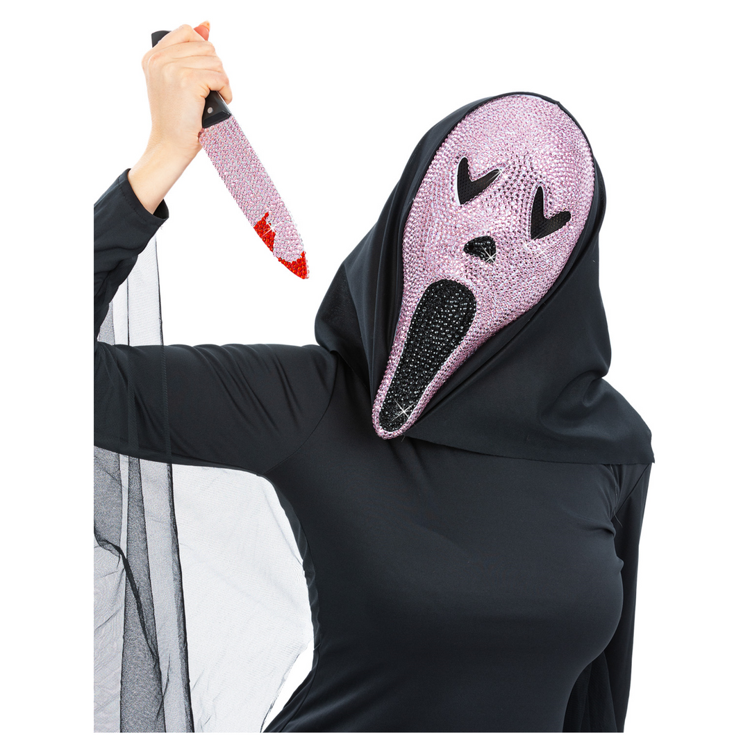 Pink Jewelled Scream Movie Kit with Mask + Knife 1