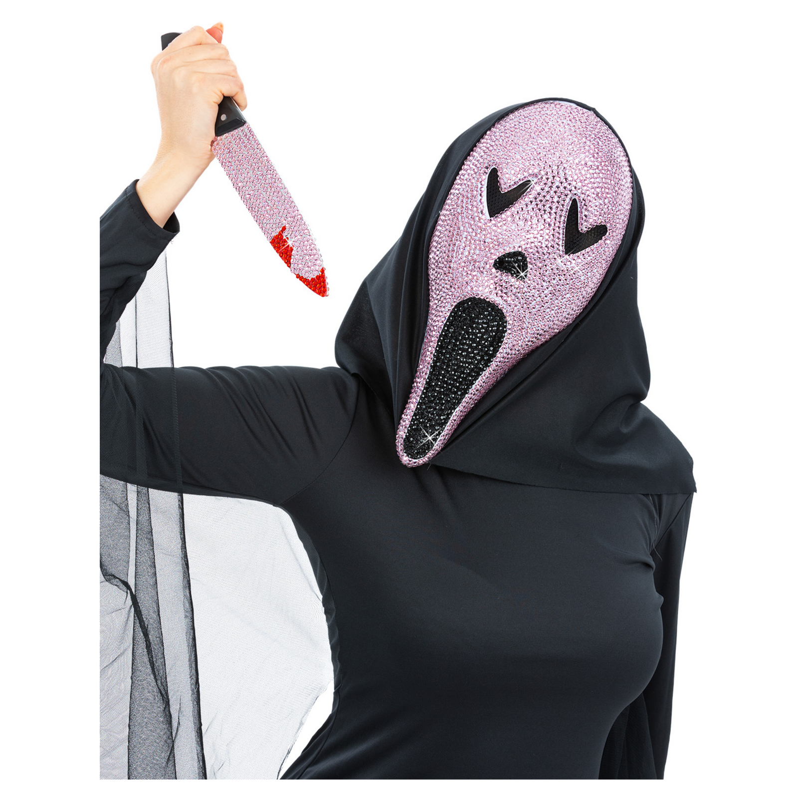 Pink Jewelled Scream Movie Kit with Mask + Knife 1