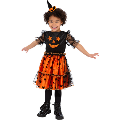 Pumpkin Dress with Headband for Kids 1