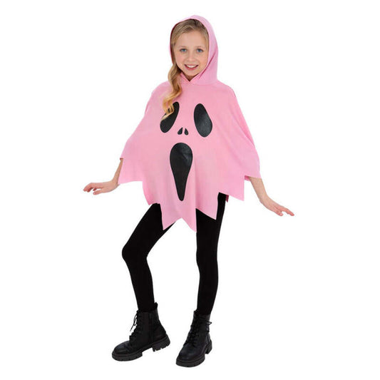 Pink Ghost Poncho Costume for Kids 1