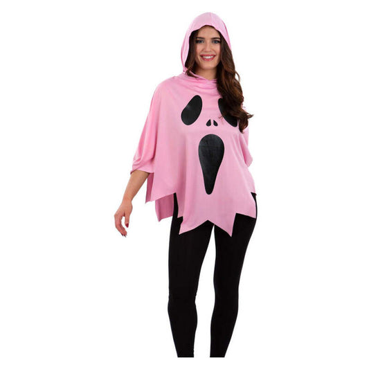 Pink Ghost Poncho Costume for Adults 1