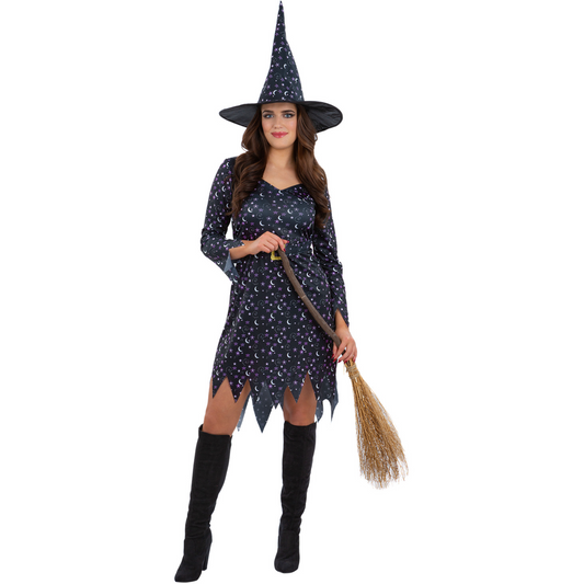 Moon and Stars Witch Costume Dress for Women 1