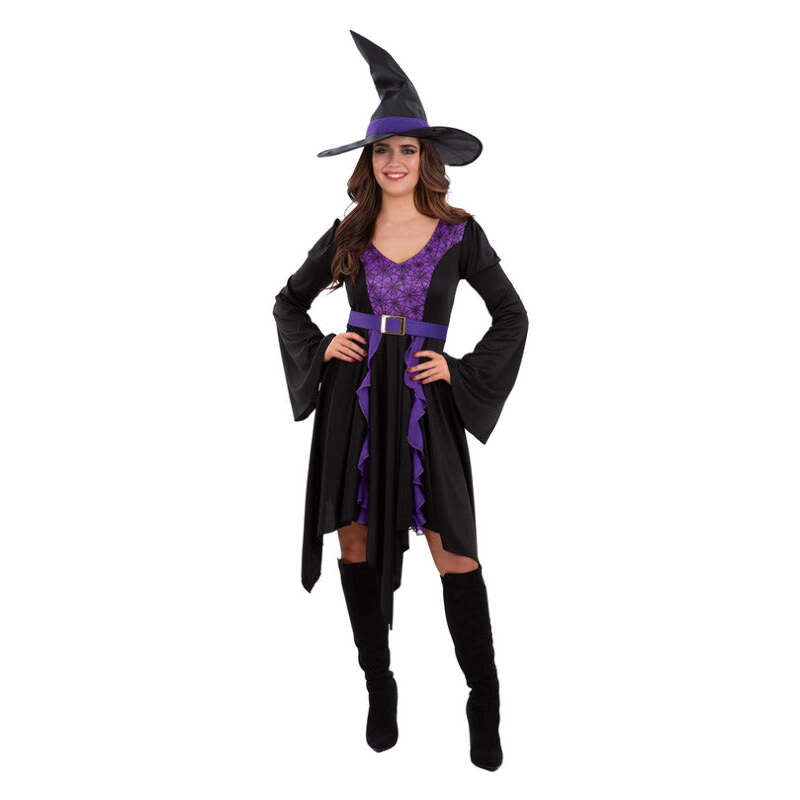 Practical Spell Witch Costume Ladies Dress + Hat 1