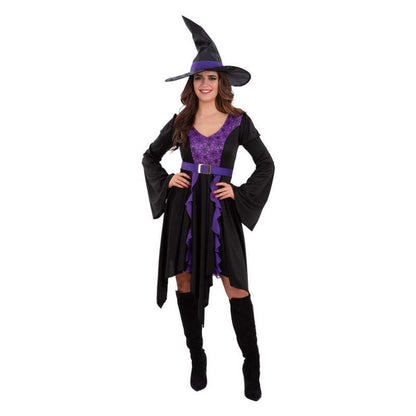 Practical Spell Witch Costume Ladies Dress + Hat 1