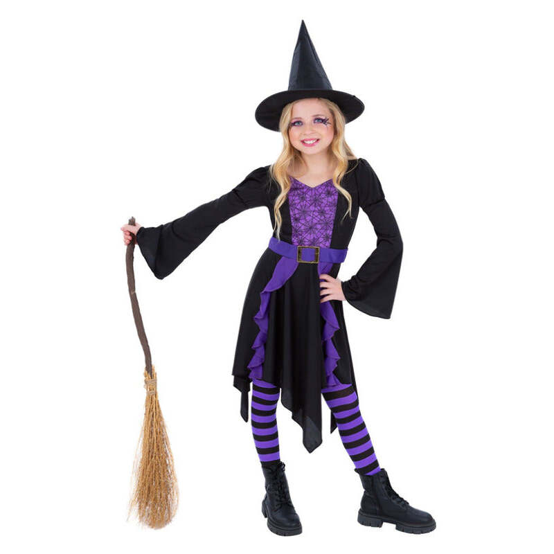Practical Spell Witch Costume Girls Dress with Hat 1