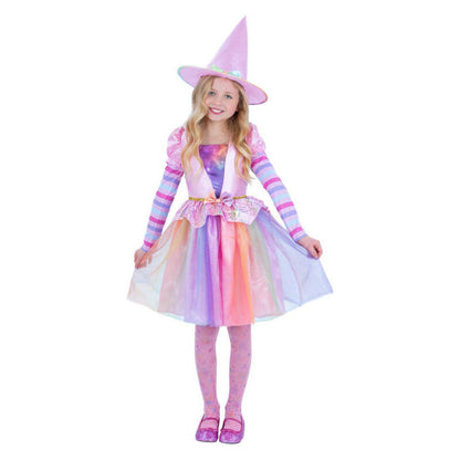 Pastel Rainbow Witch Costume Dress for Girls 1