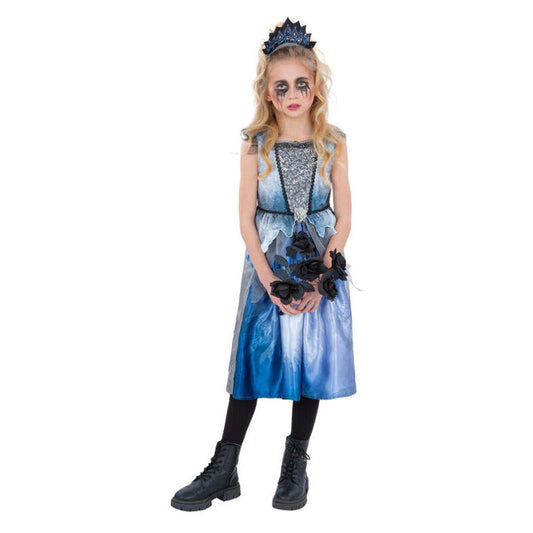 Spirit Bride Costume Blue and Silver Dress for Girls 1