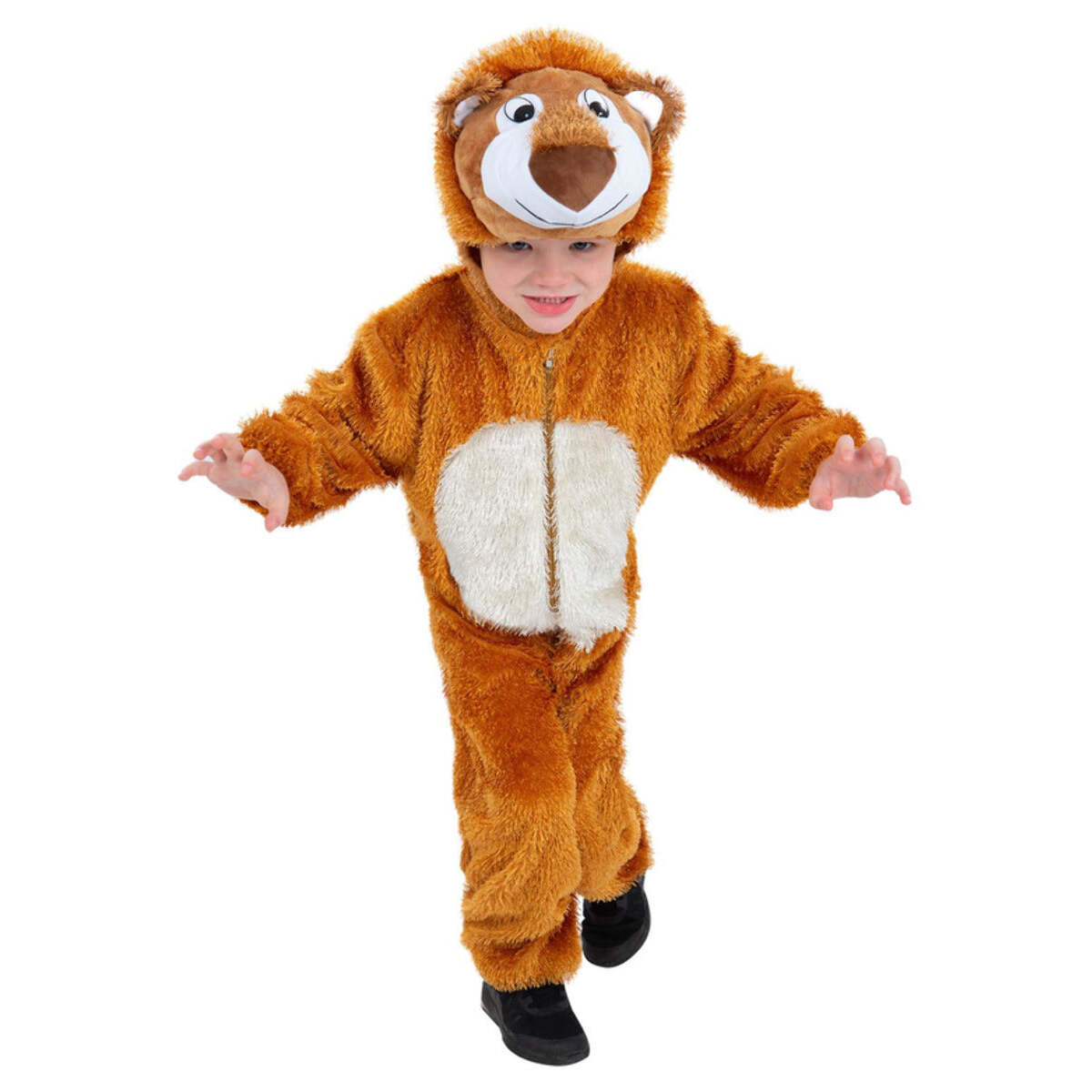 Lion Costume Kids Brown Jumpsuit with Hood 1
