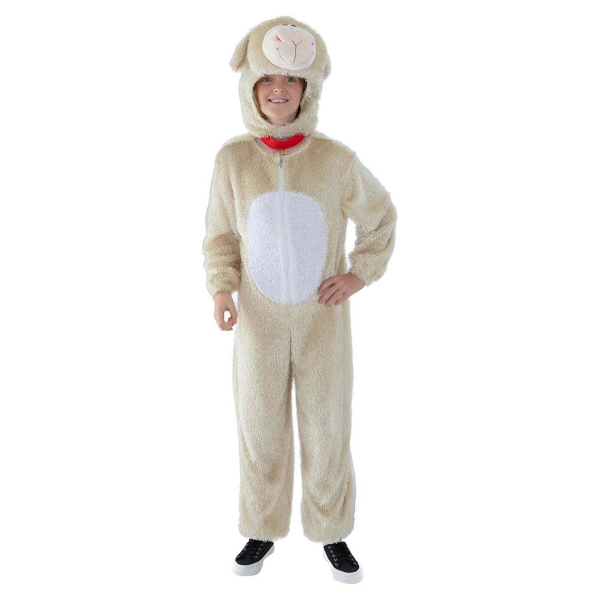 Lamb Costume Kids Cream Jumpsuit Hood 1