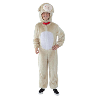 Lamb Costume Kids Cream Jumpsuit Hood 1