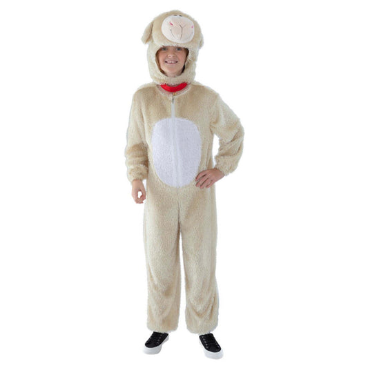 Lamb Costume Kids Cream Jumpsuit Hood 1
