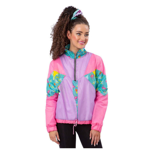80s Pastel Windbreaker Jacket Ladies Costume 1