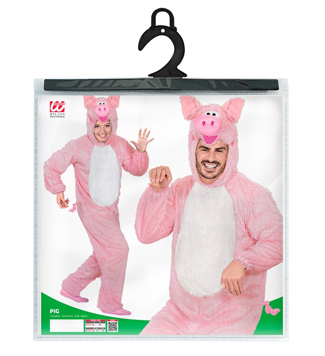 Funny Pig  Hooded Jumpsuit With Mask 