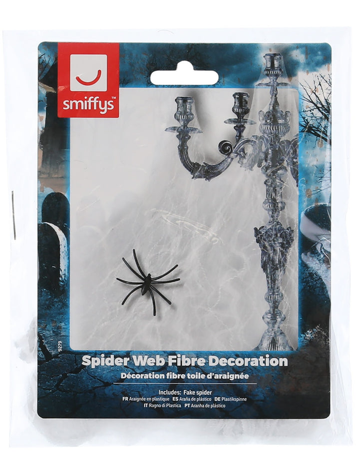 Spider Web Decoration White 1 Plastic Spider Halloween Party Accessory 1
