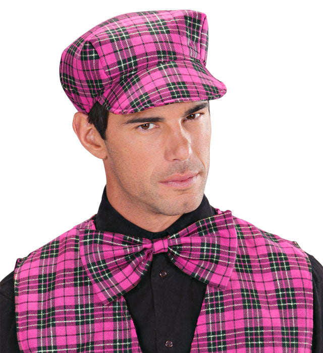 Pink Tartan Hat & Bow Tie