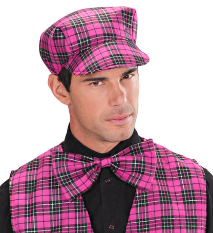 Pink Tartan Hat & Bow Tie