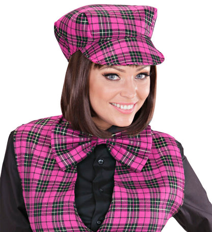 Pink Tartan Hat & Bow Tie