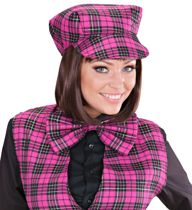 Pink Tartan Hat &amp; Bow Tie