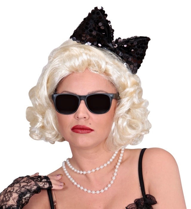Black Sequin Bow Headband