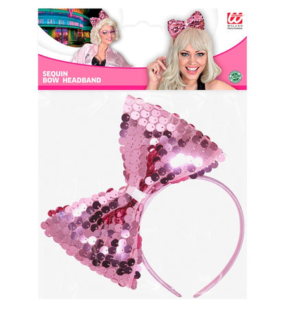 Pink Sequin Bow Headband
